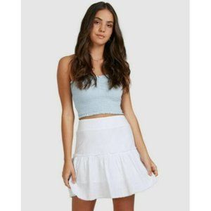 Nunui BNWT Ruffled Skirt White  Cotton Womens Size 8